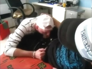 skater boy getting head from gay friend