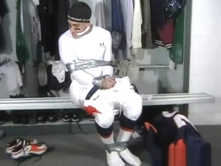 SUG Football player tape bound and cleave gagged