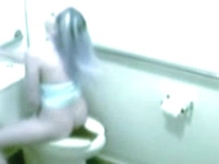 Voyeur Masturbation Video With Long Haired Gal Cumming In Toilet