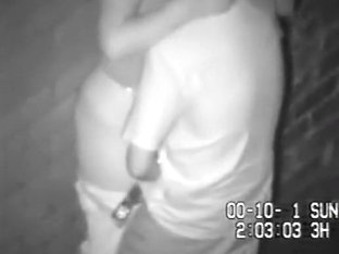 Security Cam Captures A Guy Kissing, Fingering And Missionary Fucking A Blonde Girl's Hairy Pussy .