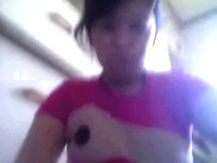 Cute Filipina Woman Flashing Her Perky Breasts On Web Camera