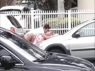 Couple Caught Fucking On The Hood Of The Car In Broad Daylight