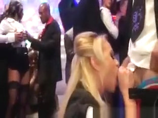 Classy Euro Pornstars Sucking Cock At This Formal Party