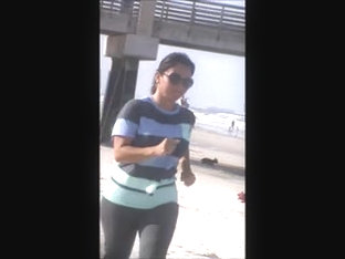 Double Latina Milfs Tit Jiggle Jogging On Beach 29