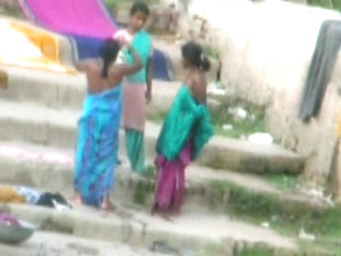 Indian Aunty bath in River 3