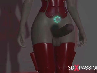 Orbit - a sex journey around Earth. 3d dickgirl plays with a cute teen