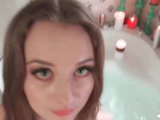 Skinny Brunette Cutie In A Hot Pov Bathroom Scene