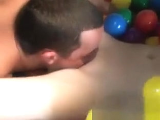 College Couple Get Frisky In Playpen Of Balls