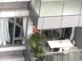 Neighbor Spied Topless In Balcony