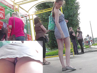 Young girl presents her voyeur upskirts goodies