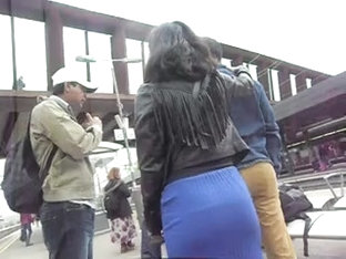 Candid Curvy Indian With Big Ass In Tight Skirt