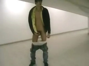 Young Boy Jerks In Shopping Mall