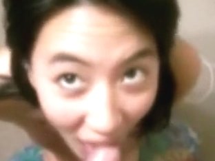 Hot Asian Girl Sucks Her Bf's Cock POV For A Facial