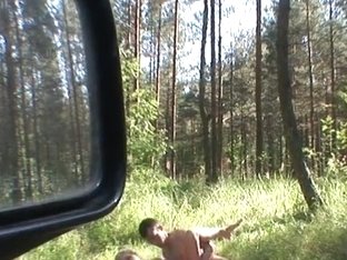 Doggy style fuck in the woods