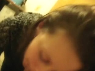 Cute girl giving a fantastic blowjob to her new friend