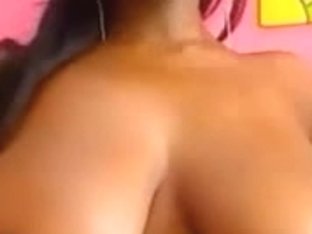 Ebony Slut Shows Her Large Tits On Webcam