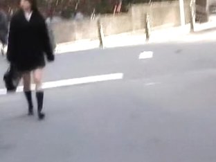 Good Looking Asian Schoolgirl Street Sharked In Public.