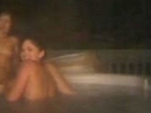 Lesbians Get It On In The Hottub