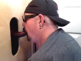 Gloryhole Throat Fucked By Curious Black Cock