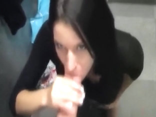 Dark Haired Girl Sucking Friends Cock