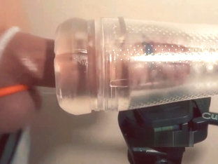 Swollen cock in cock rings milked