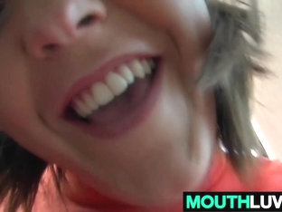 Busty brunette teen gets the dick
