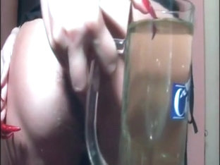 Chick Pisses In A Glass And Rips A Few Farts