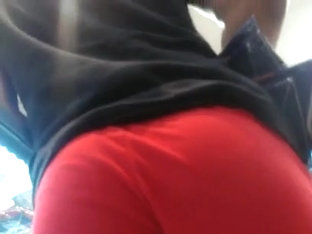 red shorts ass cheeks candid