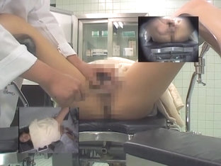 Girl is on medical hidden cam stretched and examined