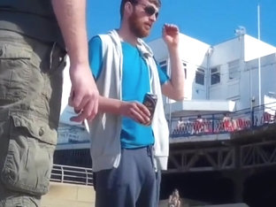 Hands in Pants at The Beach Steps Shameless Male Adjustment Trackies Brit