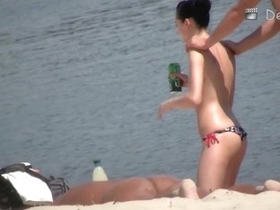 The most fantastic view of a nudist beach from a cam