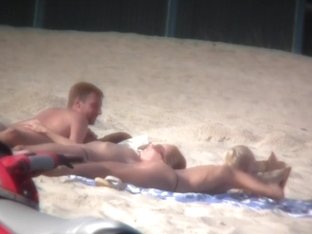 Sexy Blonde And Naughty Brunette On Nude Beach