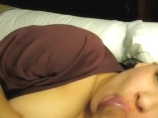 All smiling babe gets dick in her mouth