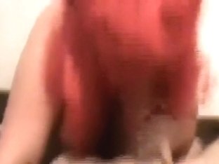 My Busty Mature Wife Wearing A Red Wig And Blowing My Jock