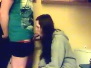 Girl Sucks Her Bf's Cock And Lets Him Shoot A Load In Her Mouth