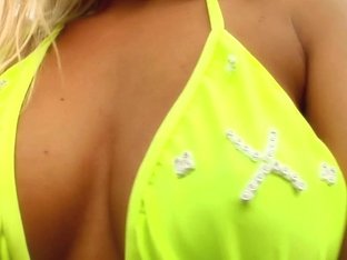 Prime Cups Adrianna oils her breasts then pleasures herself