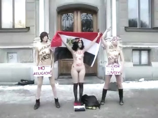 Naked girls protesting against sharia