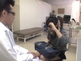 Pigtailed Jap Schoolgirl Fingered During Her Pussy Exam