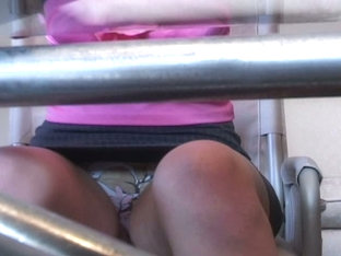 Enticing upskirt voyeured