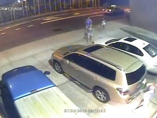 A Boozed Girl Pissing In Publick In The Underground Parking Lot