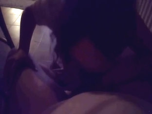 Blindfoleded babe blowing hard rod