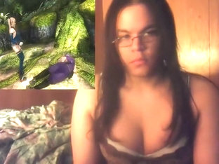 Cute Girl Plays Figthing Game