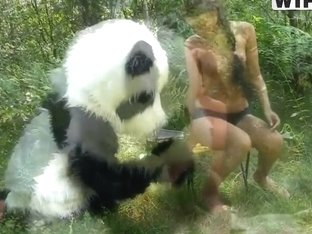 Molly Is Fucked By A Horny Panda Right In The Woods