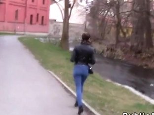 Beautiful Russian Student Bangs In Public
