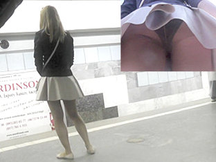 Nice upskirt video exposes blonde's treasures