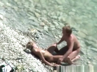 Nudist couple fucking in the shore