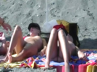 Wet Nudist Sunbathing Her Body