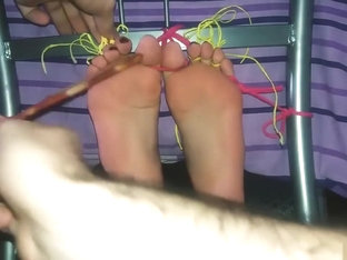 Hysterical Agony For Ticklish Sensitive Tied Feet And Toes (gagged Tickled)