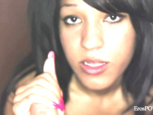 This sexy brunette has a big appetite