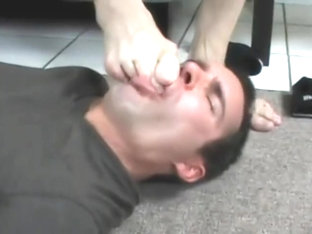 Sleeping guy jerked off.